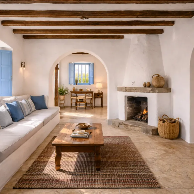 Living room — Cycladic villa in Tourlos