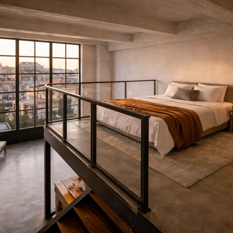 Mezzanine bedroom — Loft in Kolonaki