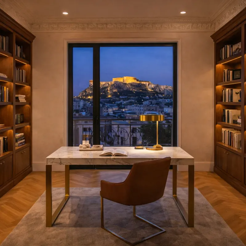 Study — Penthouse with Acropolis views