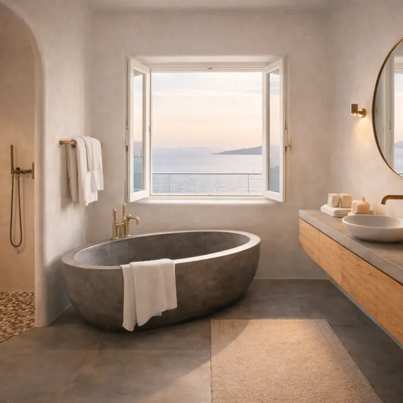 Principal bathroom — Villa Aegean Sunset